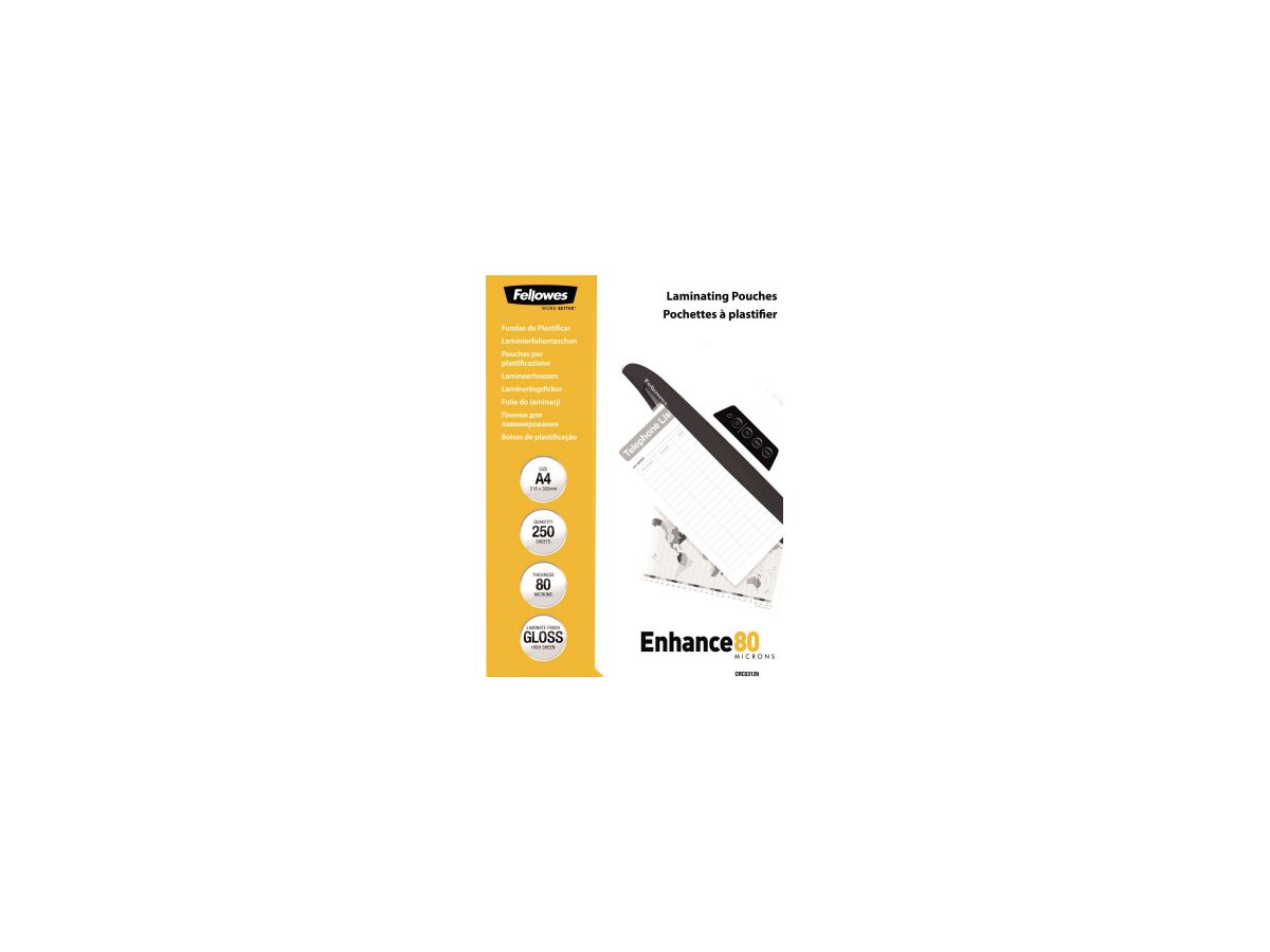 Fellowes Laminierfolie Enhance 80 5312903 DIN A4 tr 250 St./Pack.