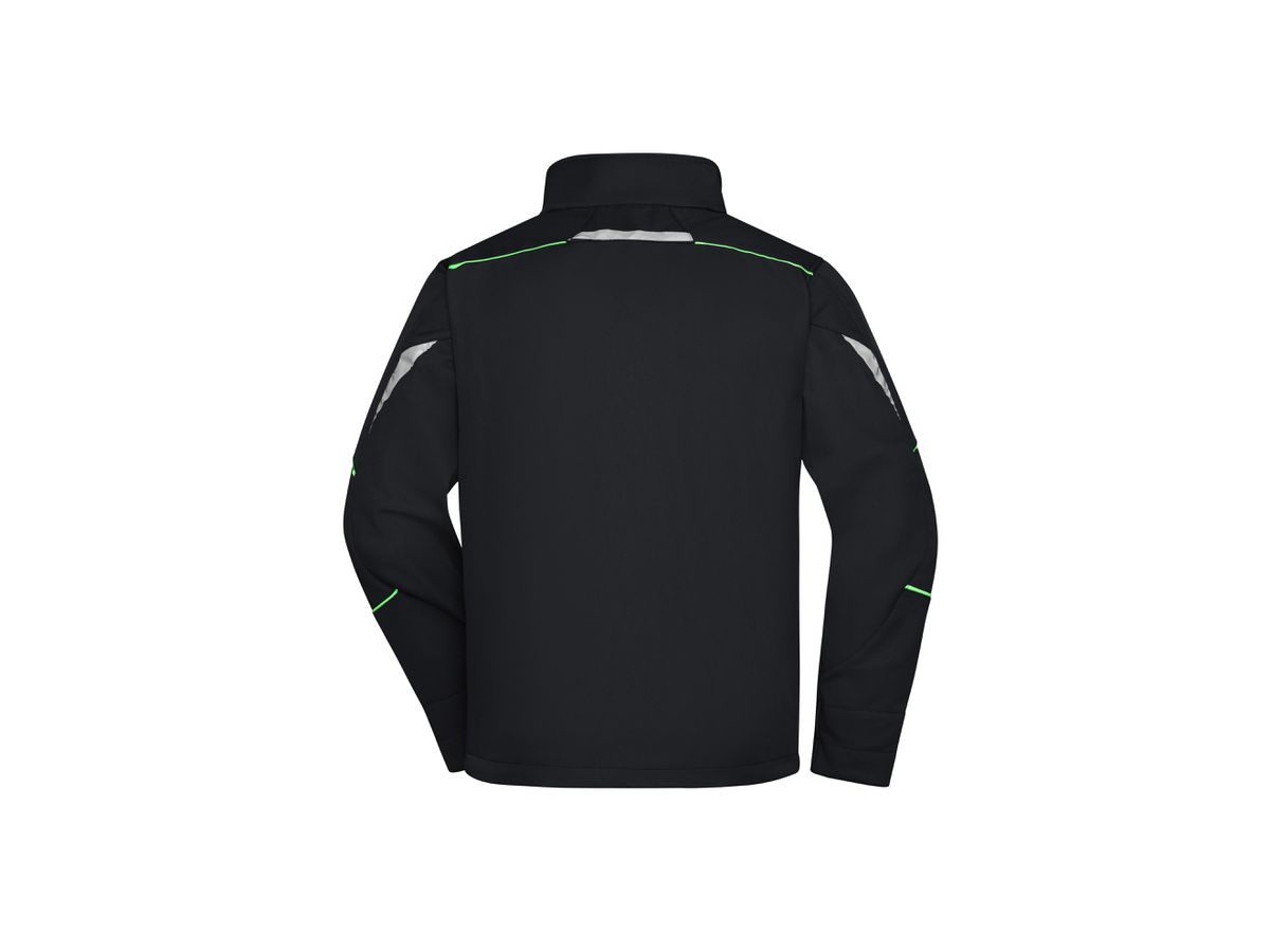JN Funktionelle Softshell-Jacke JN851 black/lime-green, Größe XS