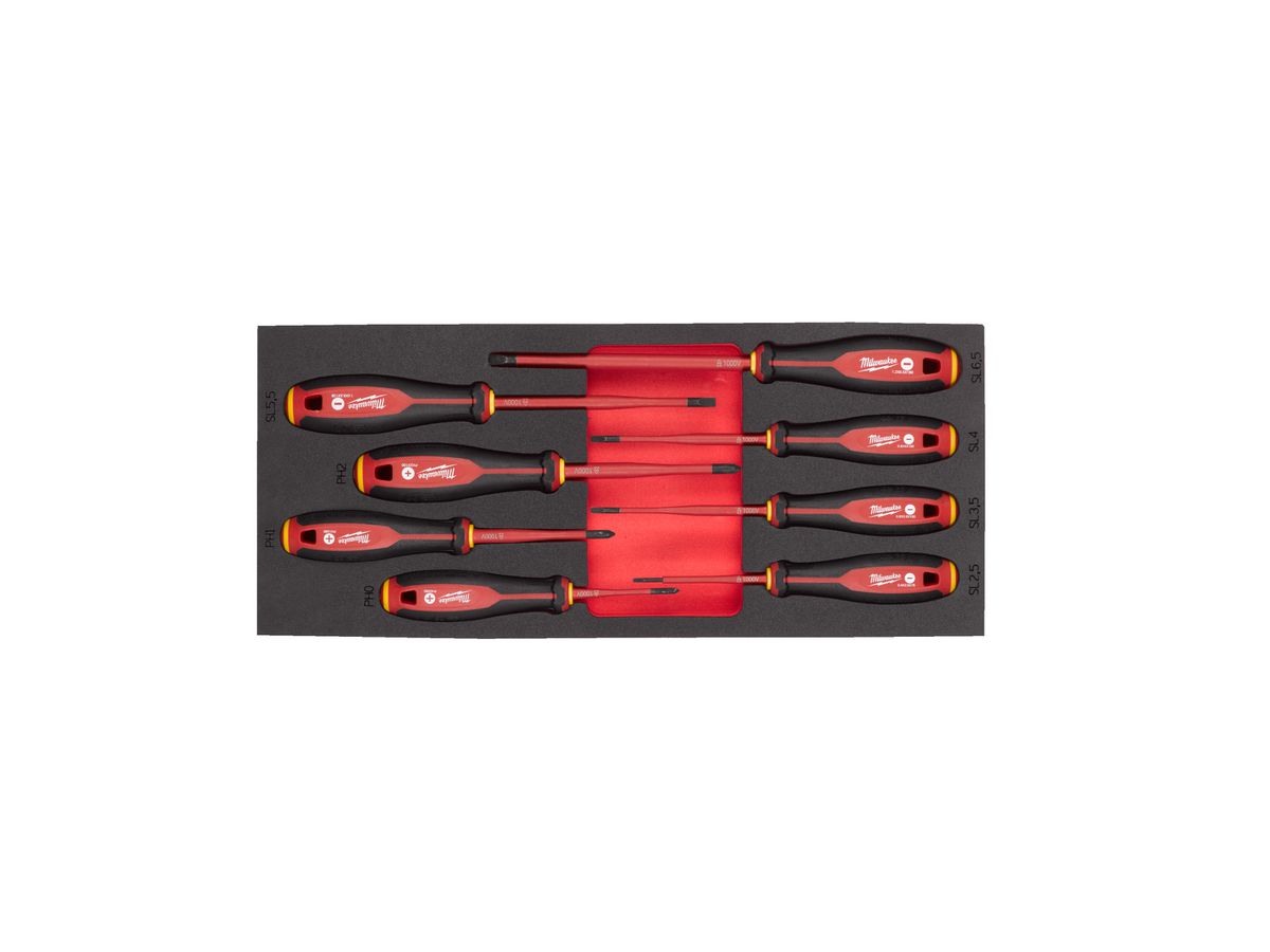 MILWAUKEE Einlage 8-teilig für Tri-Lobe VDE Schraubendreher f. Werkstattw. 78 cm