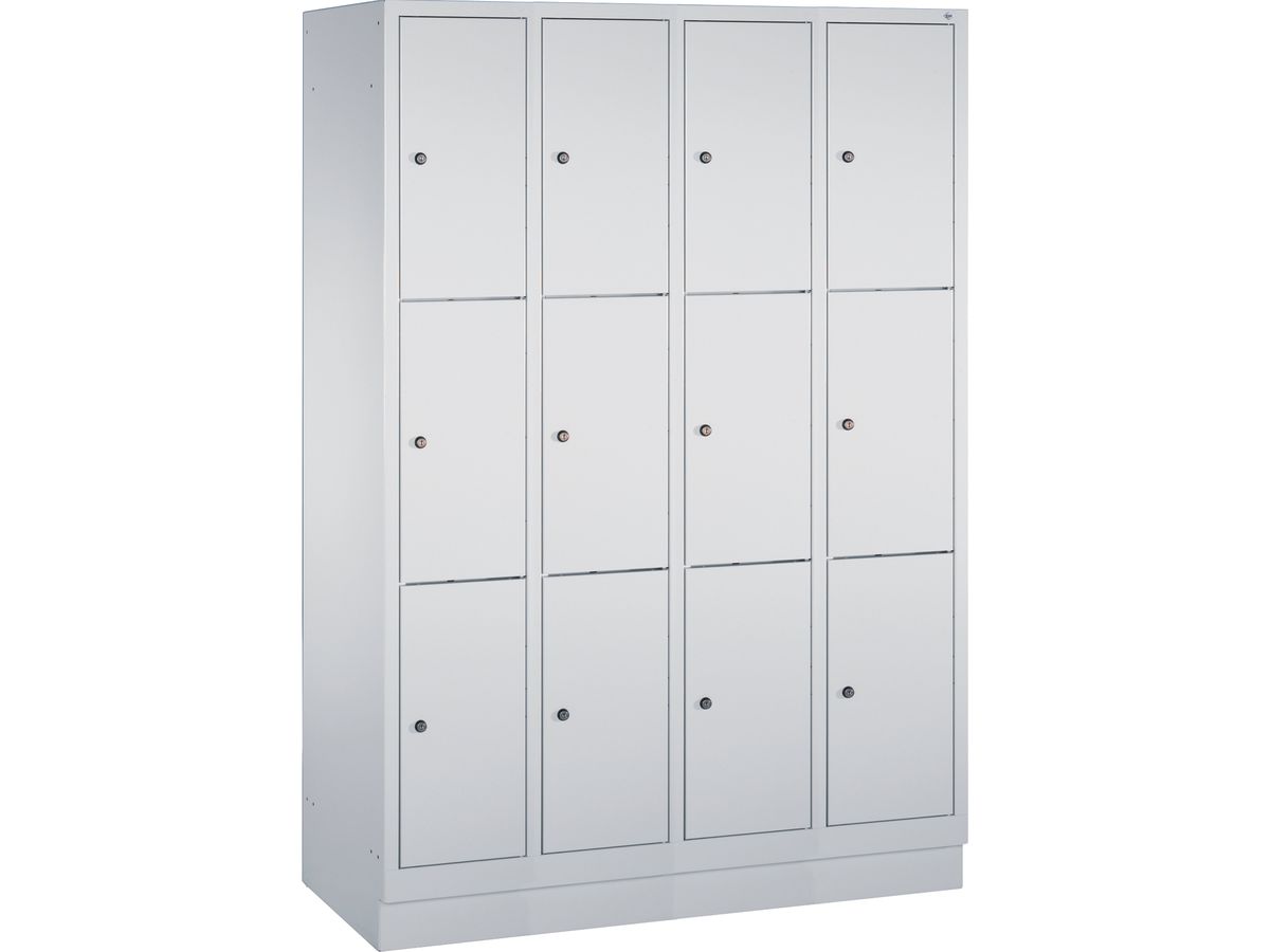 CP Double deck locker with base 1800x1590x500, 4x2, grey/grey