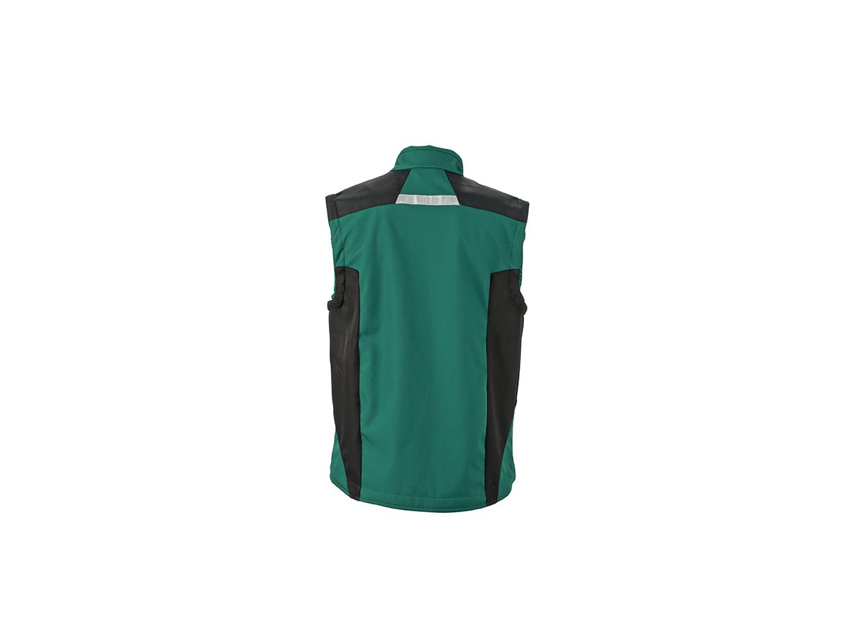 JN Workwear Softshell Vest JN845 100%PES, dark-green/black, Größe 2XL