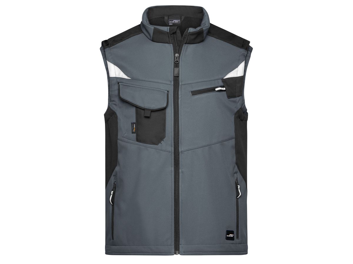 JN Workwear Softshell Vest JN845 100%PES, carbon/black, Größe 4XL