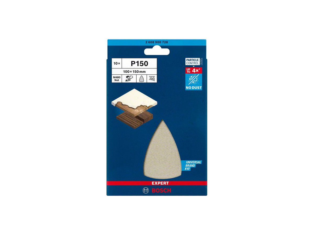 BOSCH Netzstruktur Schleifblatt M480 EXPERT 100x150 mm, K 150, VE 10