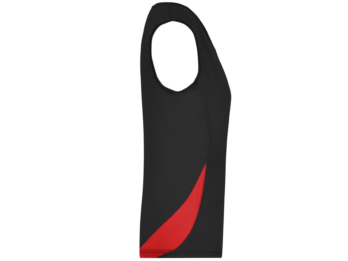 JN Ladies Running Tank JN315 100%PES, black/red, Größe XL