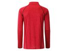 JN Men's Sports Shirt Longsleeve JN498 red-melange/titan, Größe XXL