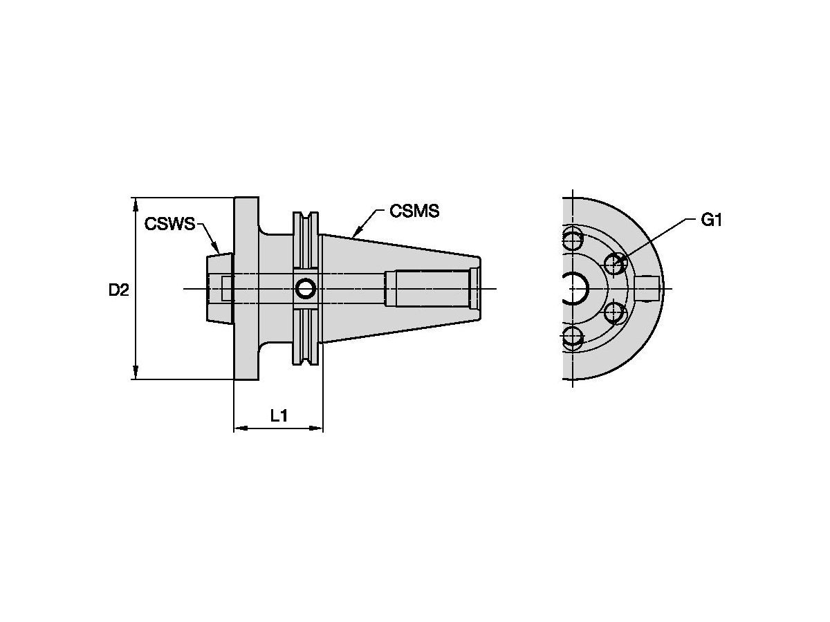 KENNAMETAL CV50BTF46226 CV50 Boeing Adapter BTF46 L1=2.26"