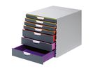 DURABLE Schubladenbox VARICOLOR 7 760727 7Schubfächer grau/farbig
