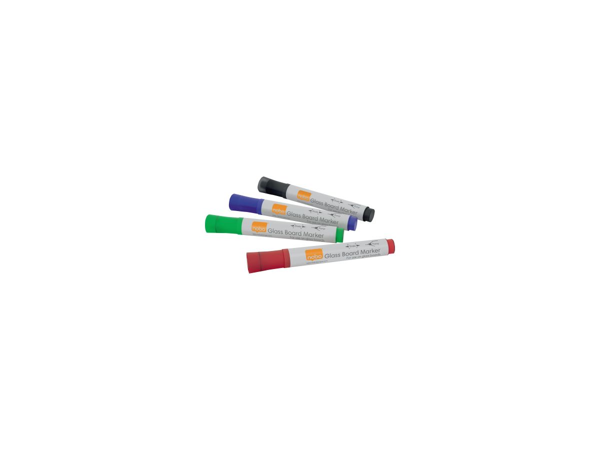 Nobo Marker 1905324 sw/bl/gn/rt 4 St./Pack.