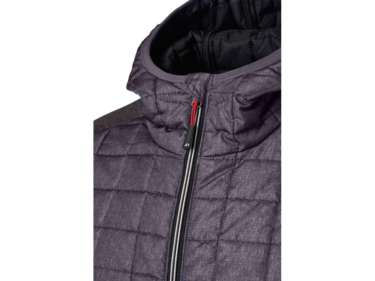 Men's Knitted Hybrid Jacket JN772 Fb. grey-/anthracite-melange, Gr. S