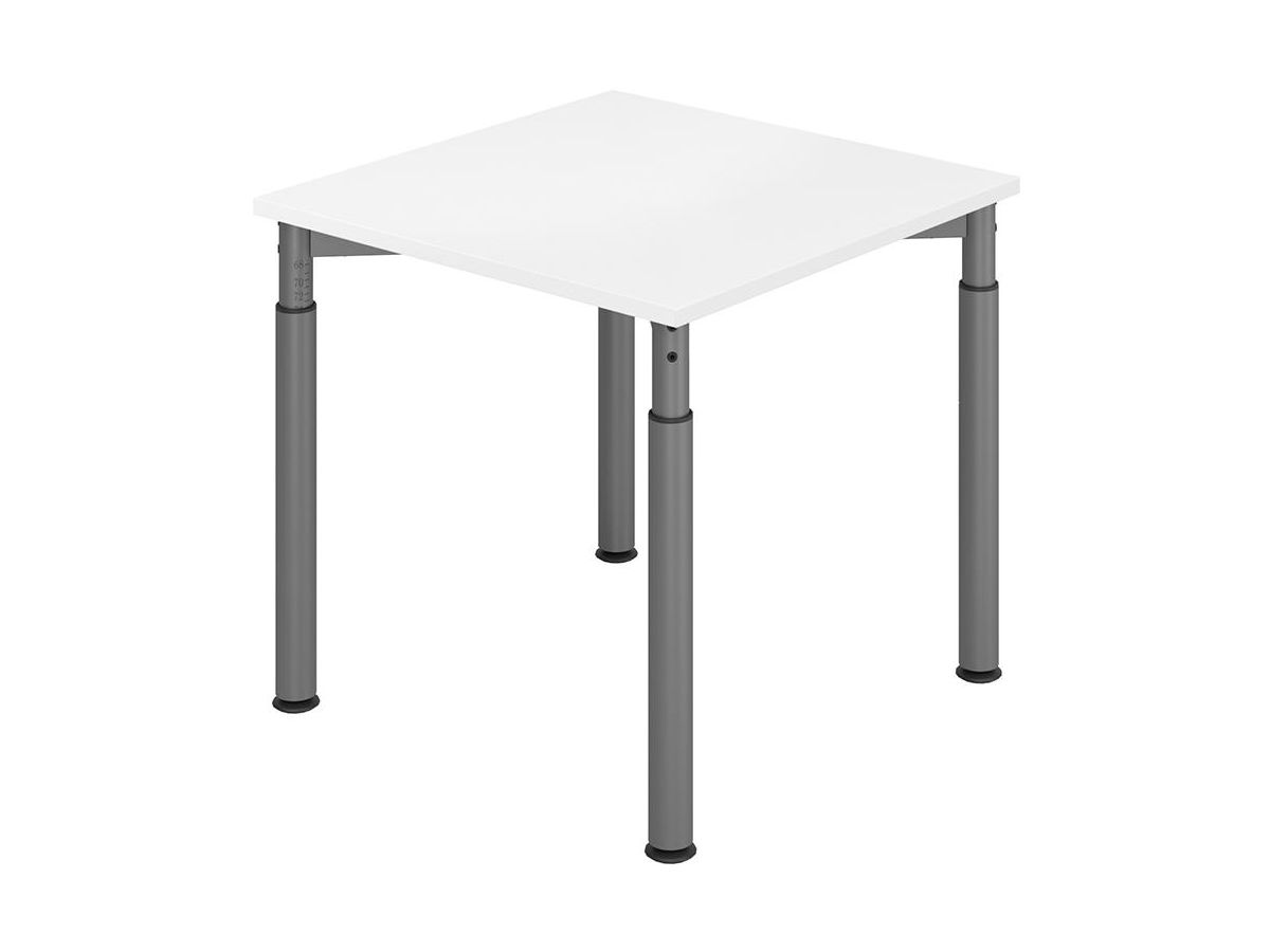 Schreibtisch 4-Fuß 800x800 mm Weiß