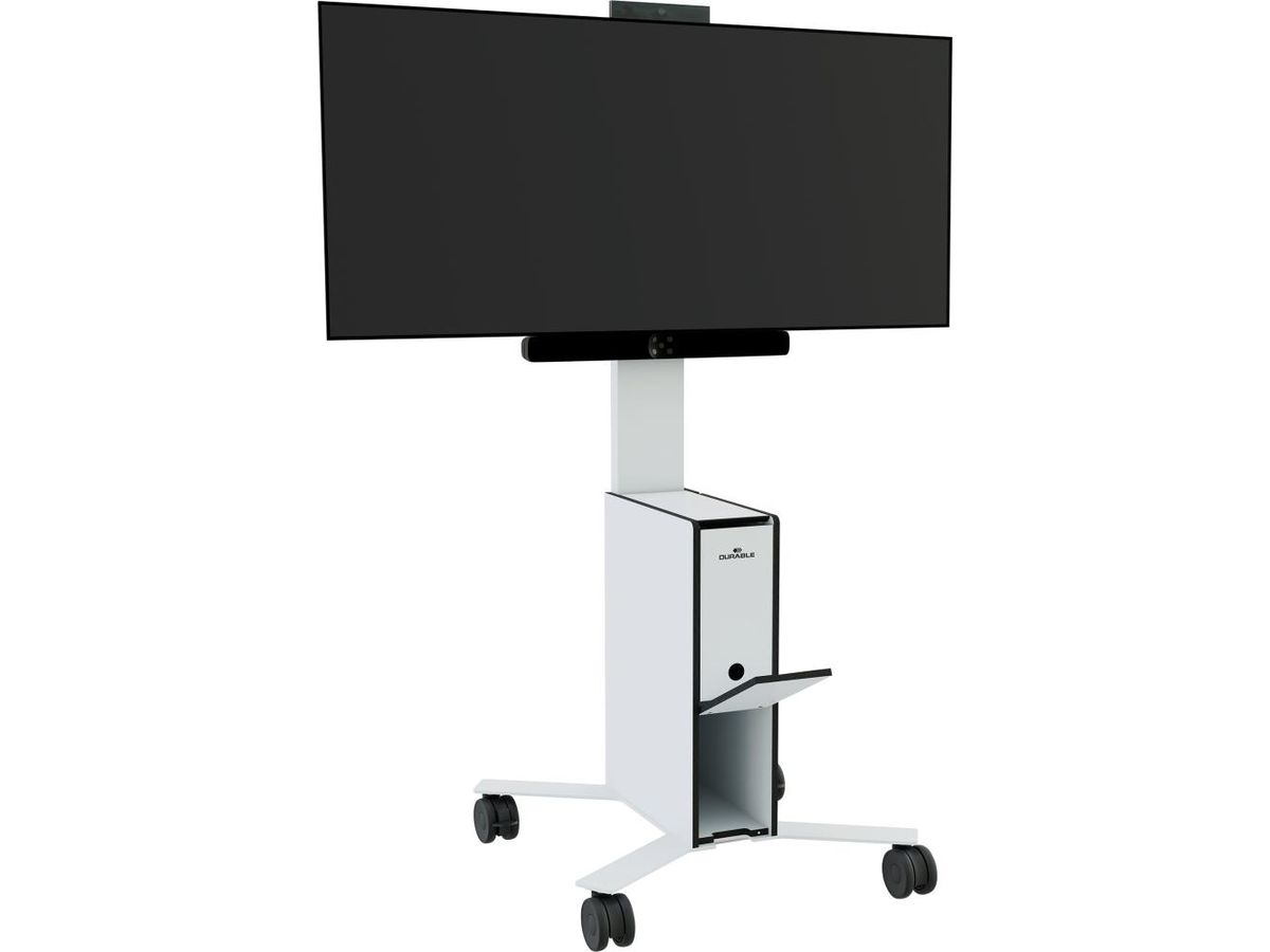 DURABLE Mobiler TV-Wagen Weiß/Schwarz Vesa 75X75 Bis200X200 mm