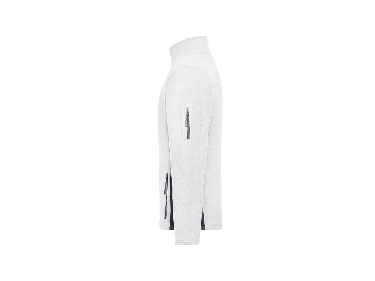 JN Men's Workwear Fleece Jacket JN842 100%PES, white/carbon, Größe 5XL