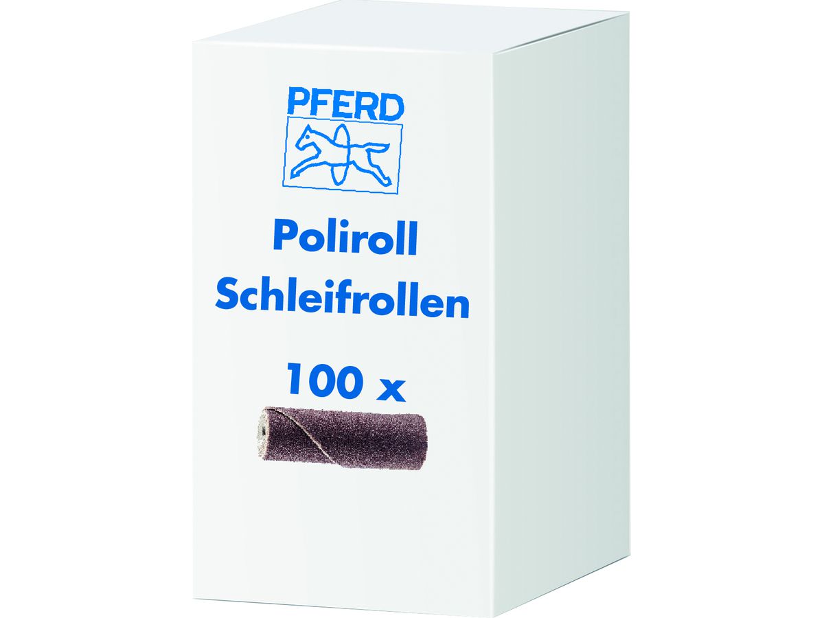 PFERD Poliroll Schleifset CS 310 X 100x Korn 150, mit Werkzeughalter