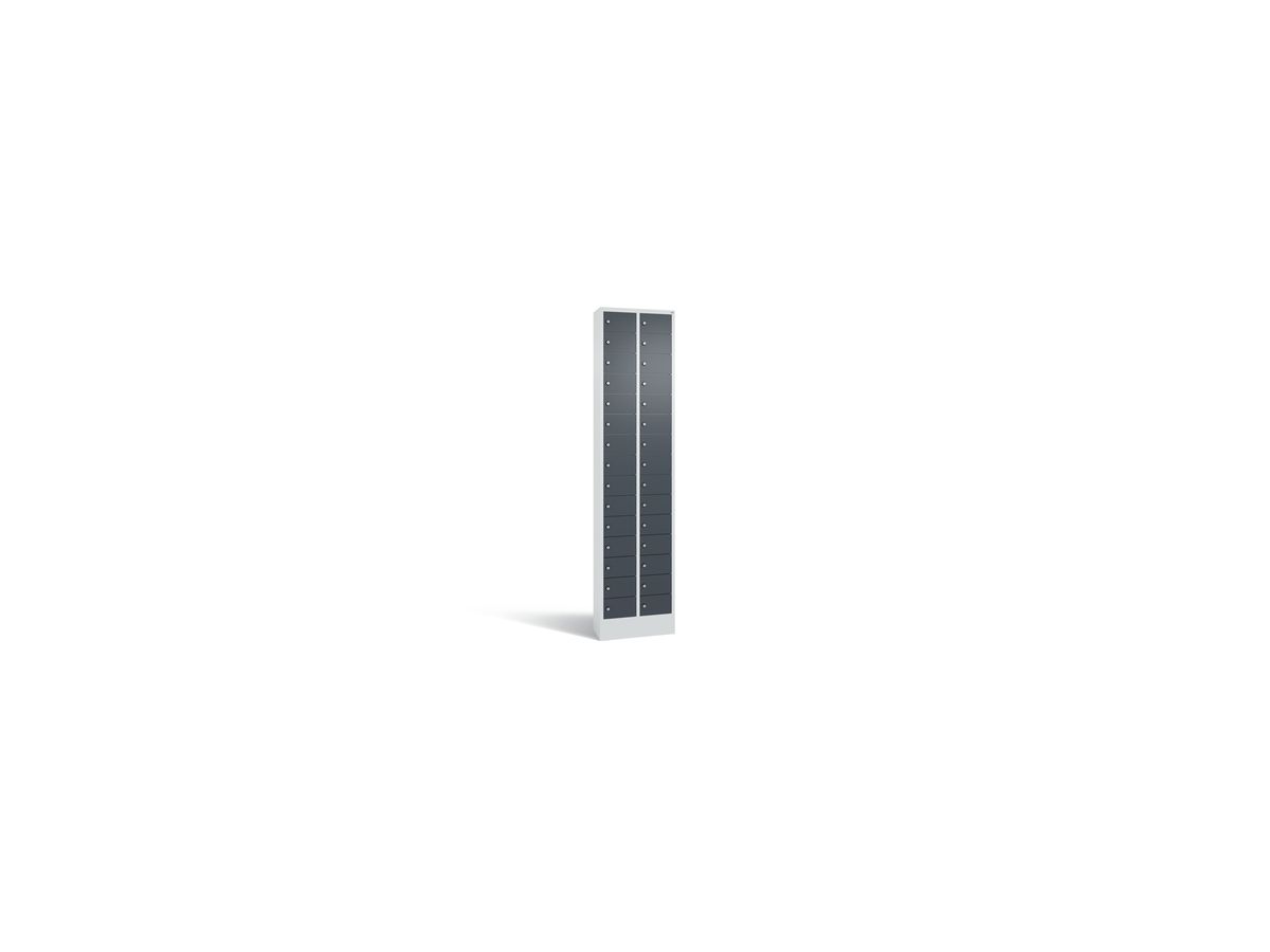 C+P Kleinfachschrank, Sockel 1950x460x200mm, 7035/7016, 2x15 Fächer
