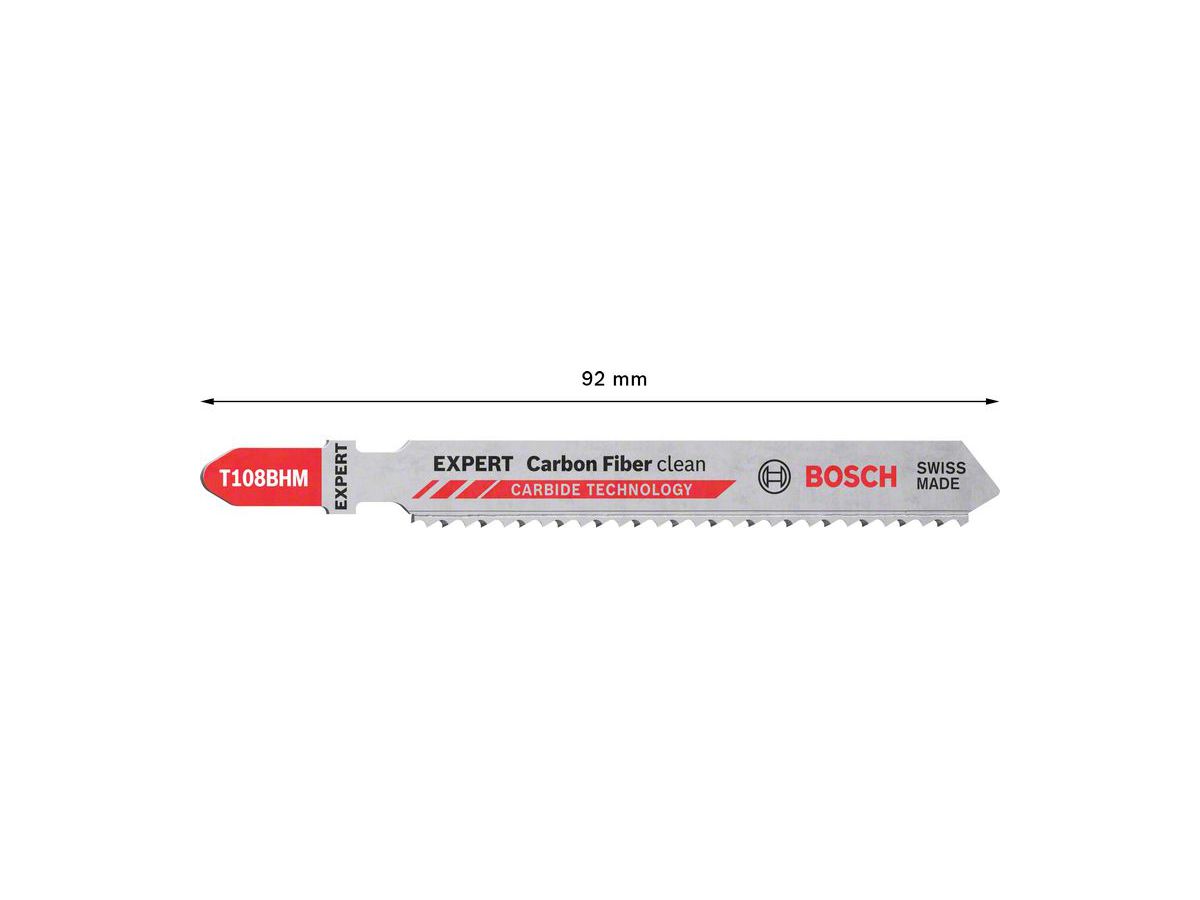 BOSCH Stichsägeblatt T108BHM EXPERT Carbon Fiber Clean, VE 3