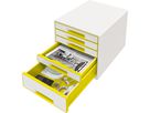 Leitz Schubladenbox WOW CUBE 52142016 5Schubfächer weiß/gelb