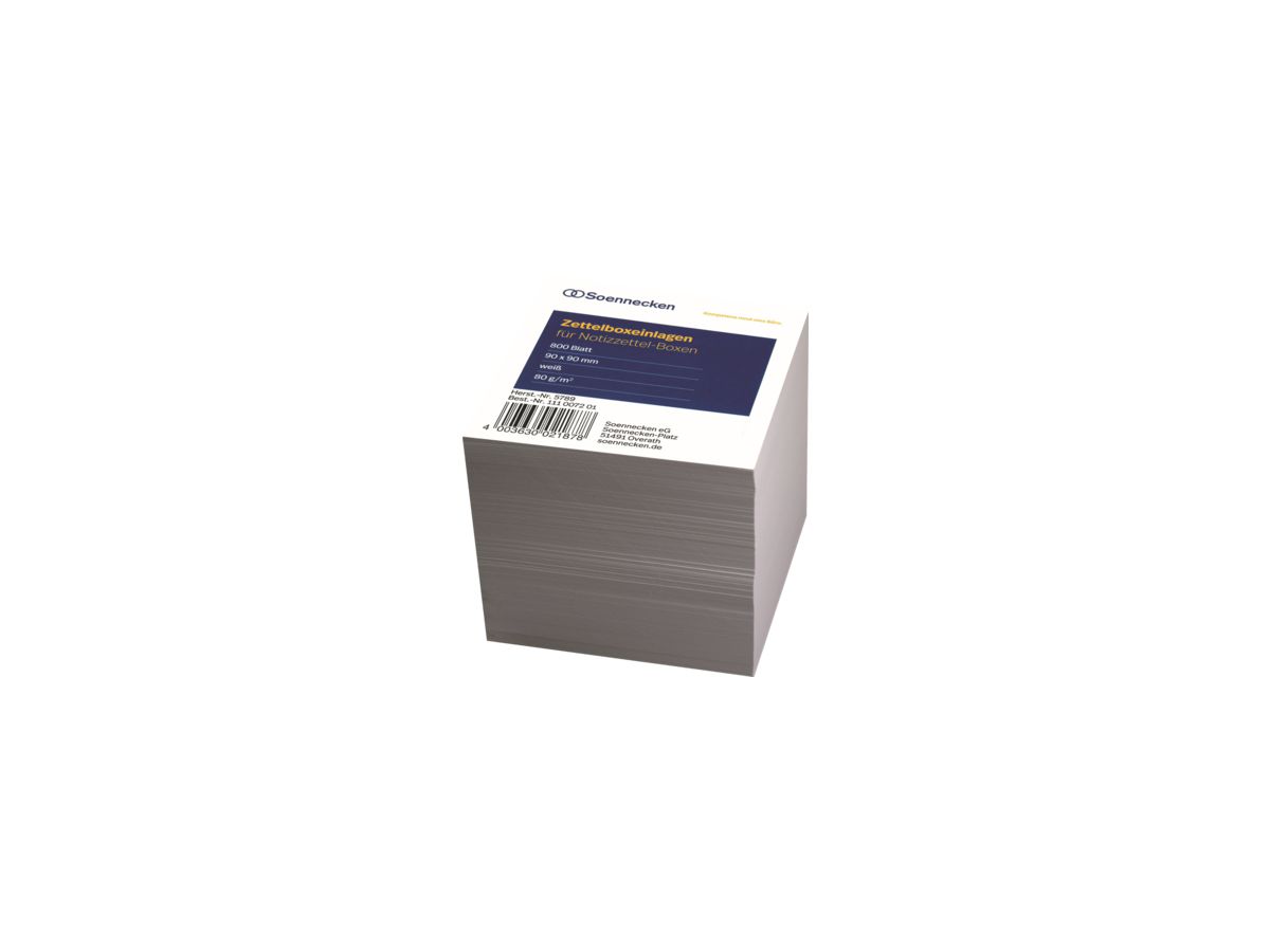 Soennecken Zettelboxeinlage 5789 9x9cm 80g 800Blatt ws