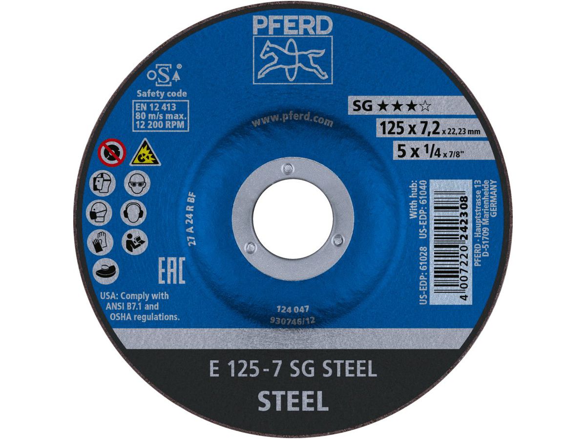 Afbraamschijf gebogen A24RSG 125x7mm PFE RD