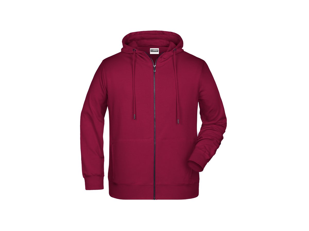 JN Men's Zip Hoody 8026 wine, Größe 3XL
