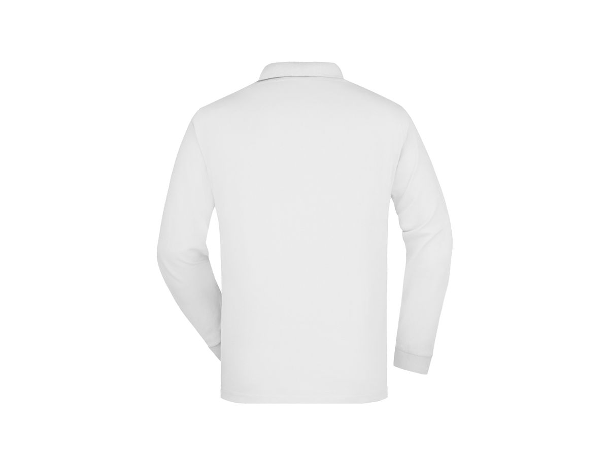JN Polo-Piqué lang JN022 100%BW, white, Größe L