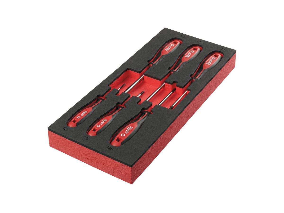 MILWAUKEE Einlage für Wersktattwagen für Torx Schraubendreher 78 cm, 6-teilig
