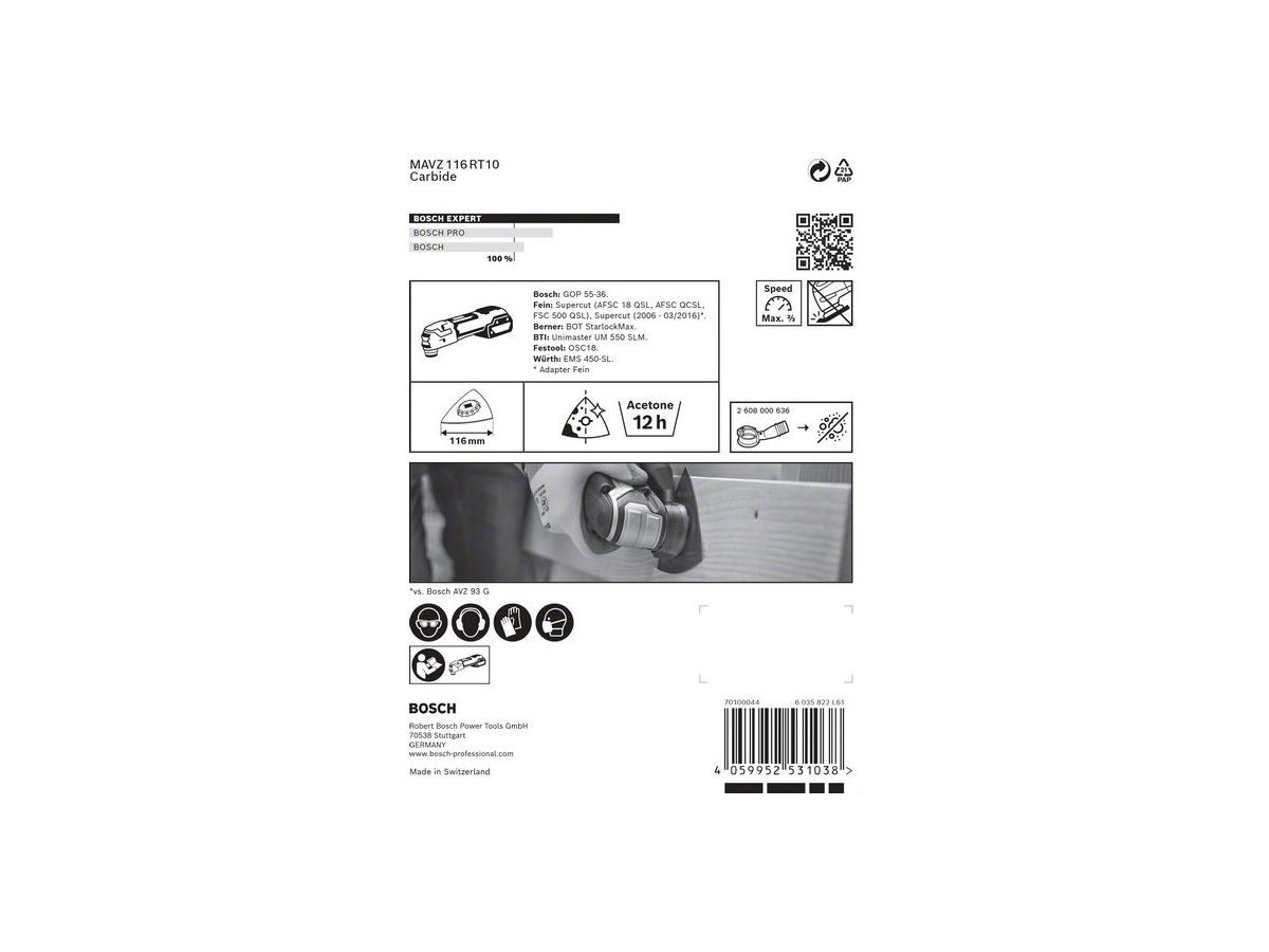 BOSCH Schleifplatte MAVZ116RT10 Expert, Starlock