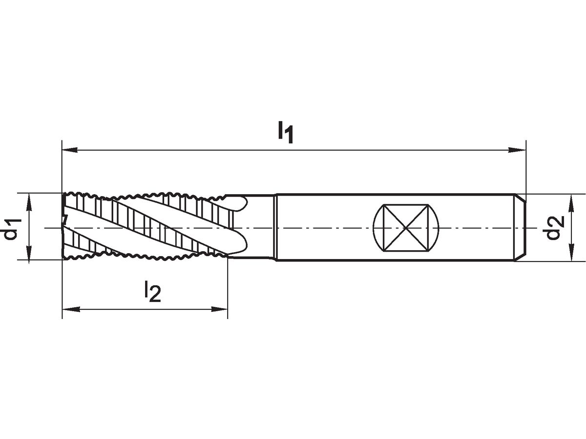 Schruppfräser D844 - K TIALN HSSE 4,0 mm HR FORMAT