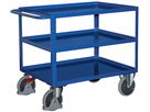 Table car with 3 floors welded in steel construction, edge 40 mm