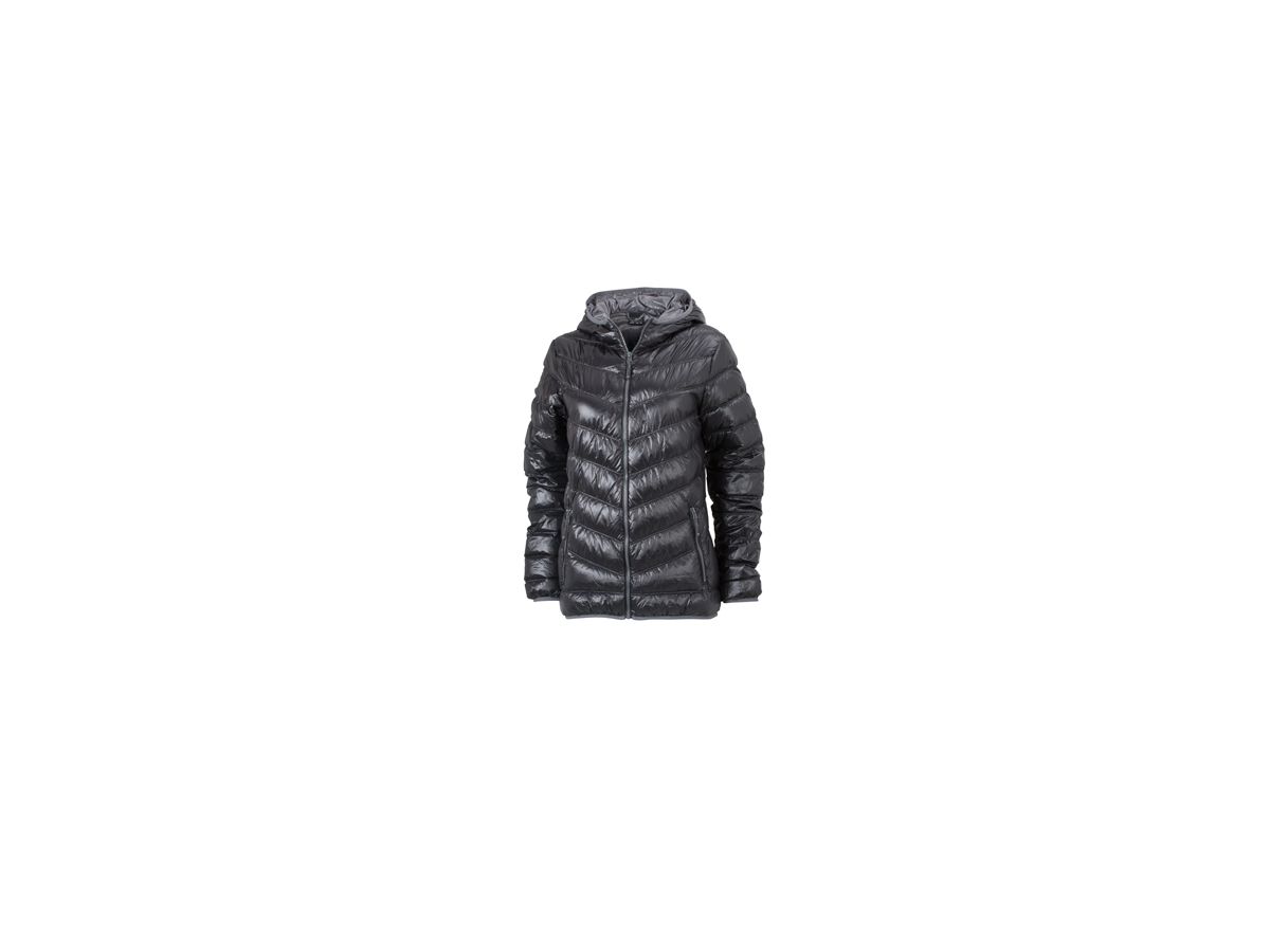 JN Ladies Down Jacket JN1059 100%PA, black/grey, Größe 2XL