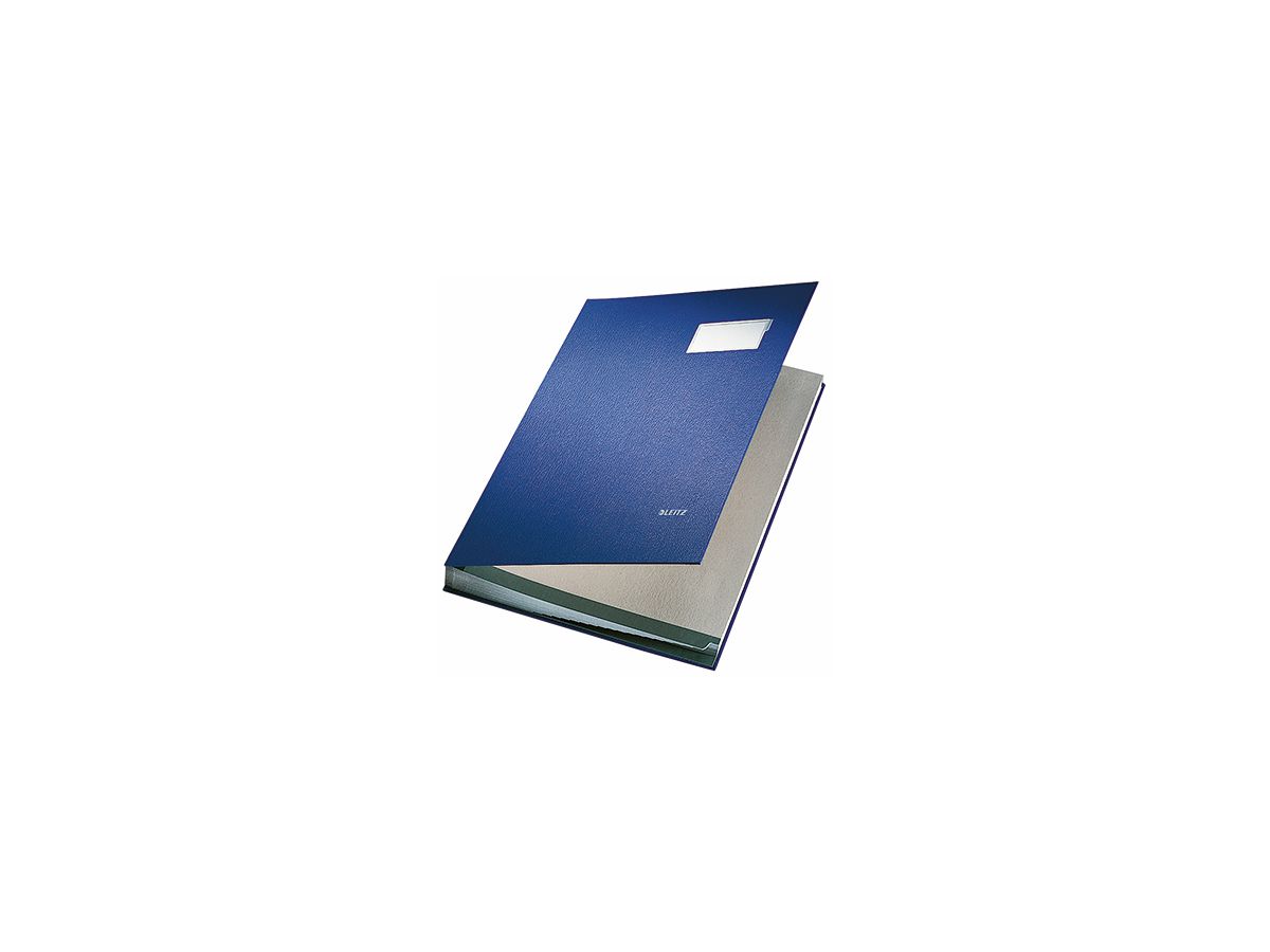 Leitz Unterschriftsmappe 57000035 DIN A4 20Fächer Graupappe blau