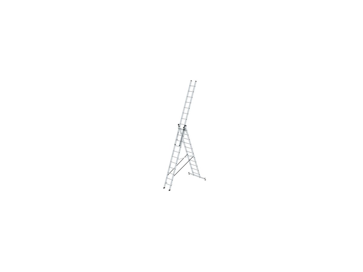 MUNK Alu-Mehrzweckleiter 3 x 11 Sprossen, Leiterlänge 7,8 m