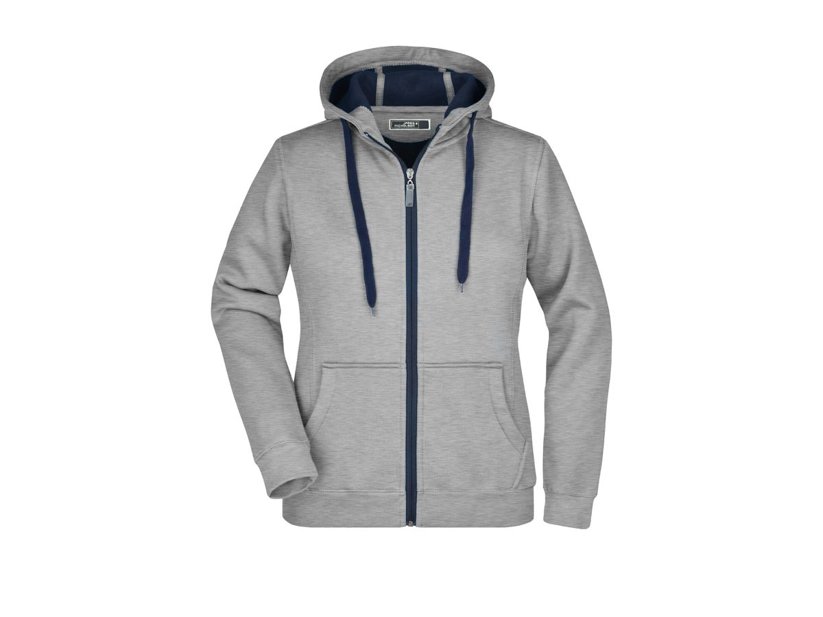 JN Ladies Doubleface Jacket JN354 55%PES/45%BW, sports-grey/navy, Größe M