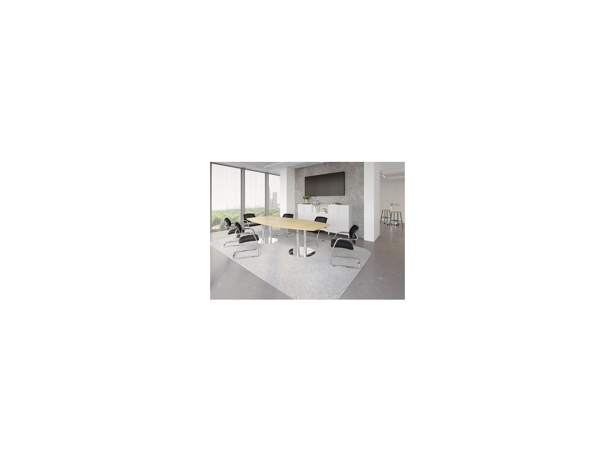 Konferenztisch 280x130/85 Ahorn/Chrom