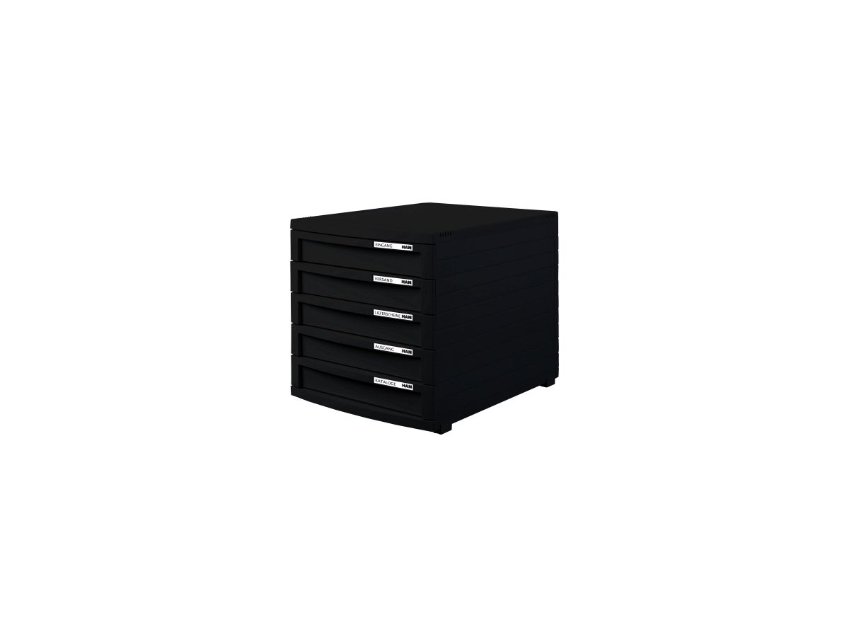 HAN Schubladenbox CONTUR 1505-13 DIN A4/B4/C4 5Schübe geschl. sw/sw