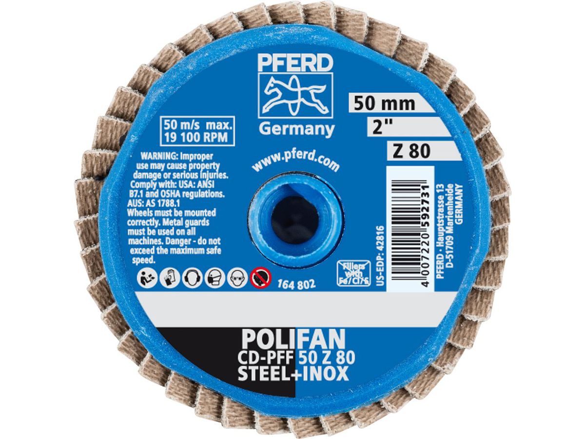 COMBIDISC Mini-Polifan zirkoonkorund 50m m K80 Pferd
