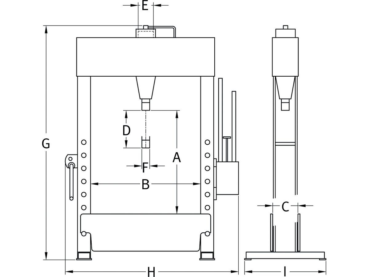 Werkstattpresse HP 30 Druckkraft 30 t mi