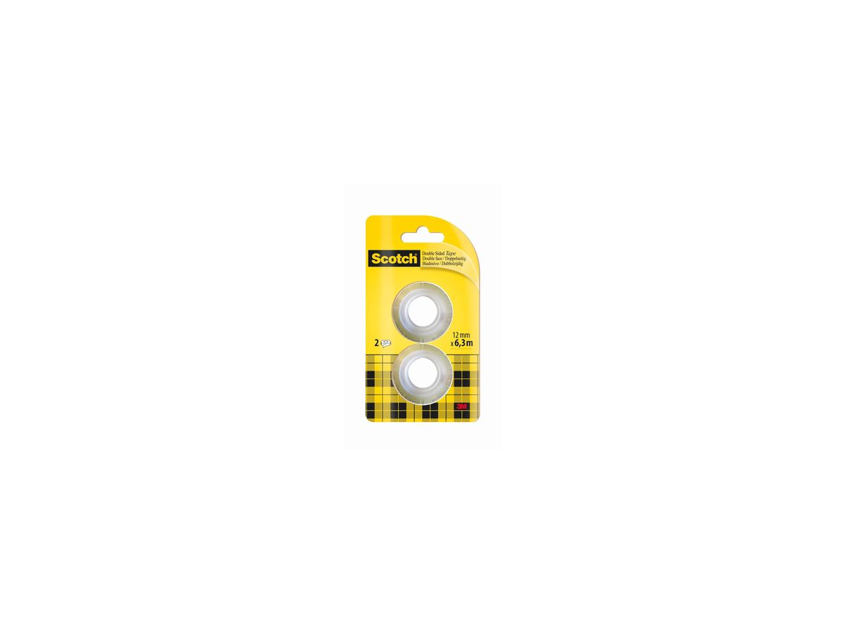 Scotch Klebefilm 6651263 12mmx6,3m beidseitig klebend 2 St./Pack.