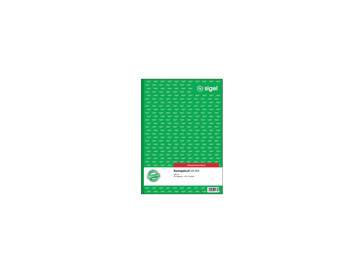 Sigel Bautagebuch SD63 DIN A4 selbstdurchschreibend 3x40Blatt