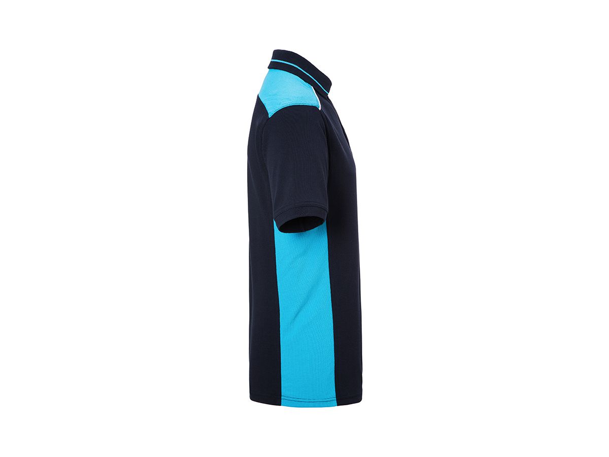 JN Men's Workwear Polo - COLOR - JN858 navy/turquoise, Größe M