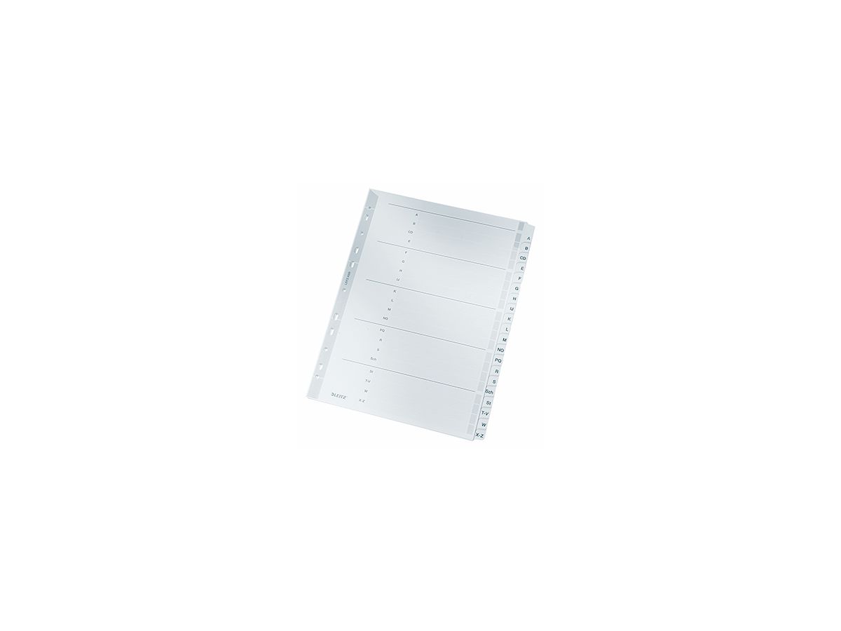 Leitz Register 43280000 A-Z DIN A4 volle Höhe Karton grau