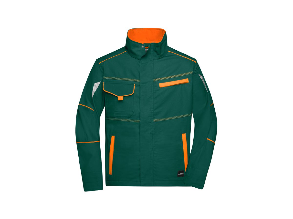 JN Workwear Jacket - COLOR - JN849 dark-green/orange, Größe XS