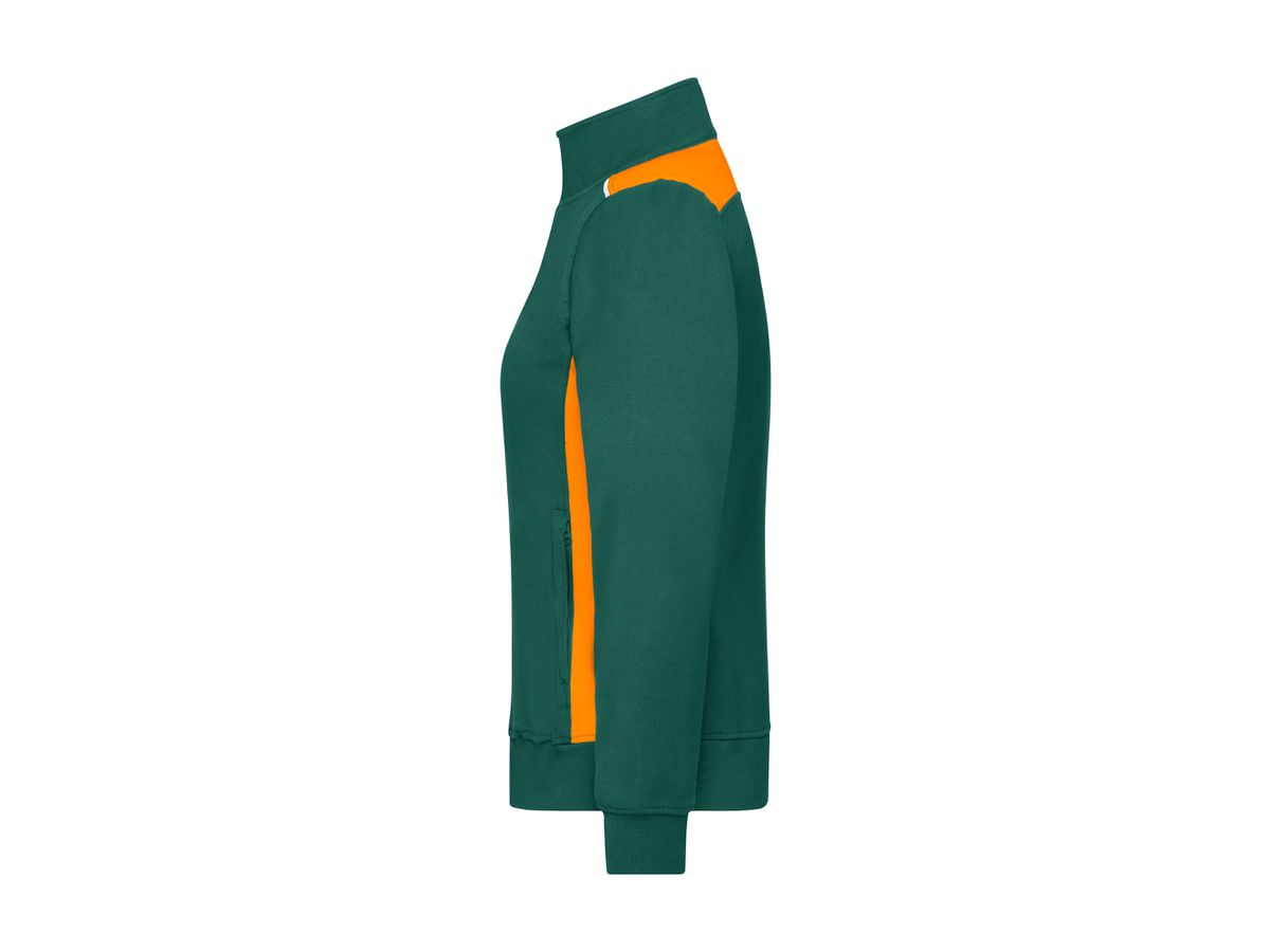 JN Damen Sweat-Jacke JN869 dark-green/orange, Größe M