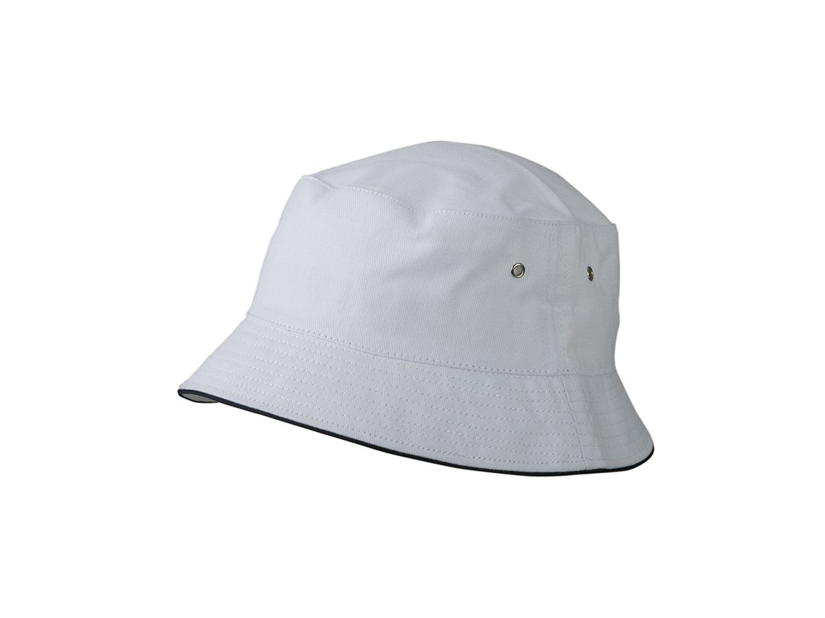 mb Fisherman Piping Hat MB012 100%BW, white/navy, Größe S/M