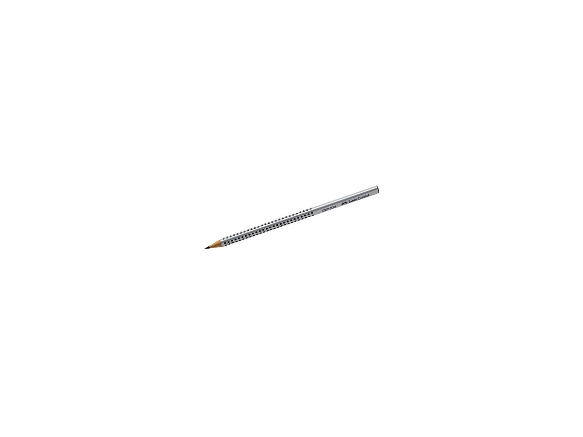 Faber-Castell Bleistift GRIP 2001 117002 Dreieckform 2B silbergrau
