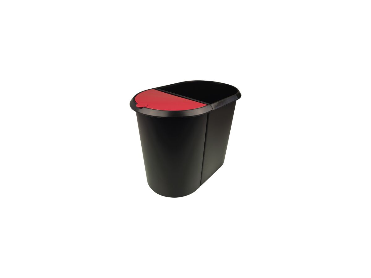 Papierkorb Duo-System schwarz/rot