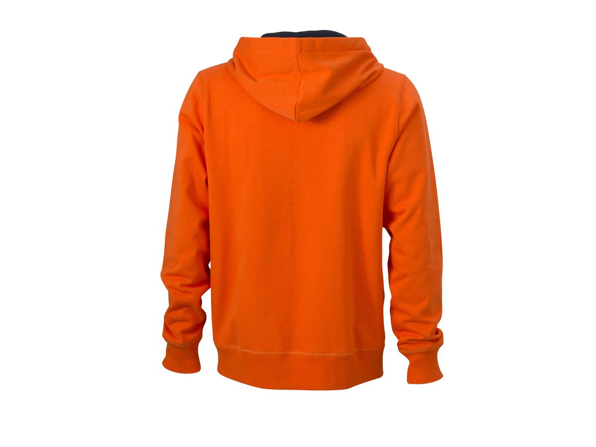 JN Mens Hooded Jacket JN595 80%BW/20%PES, dark-orange/carbon, Gr. L