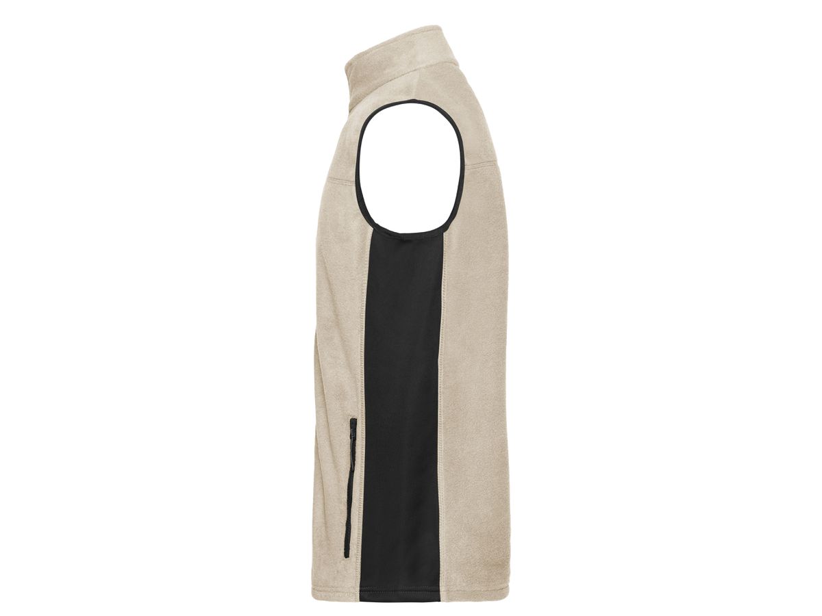 JN Men's Workwear Fleece Vest JN856 100%PES, stone/black, Größe S