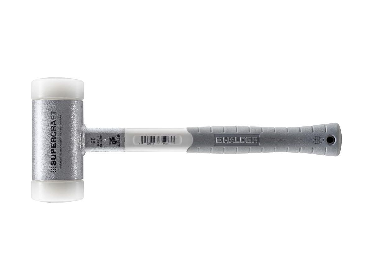 HALDER Schonhammer SUPERCRAFT 60mm rückschlagfrei mit 3-Komponentengriff