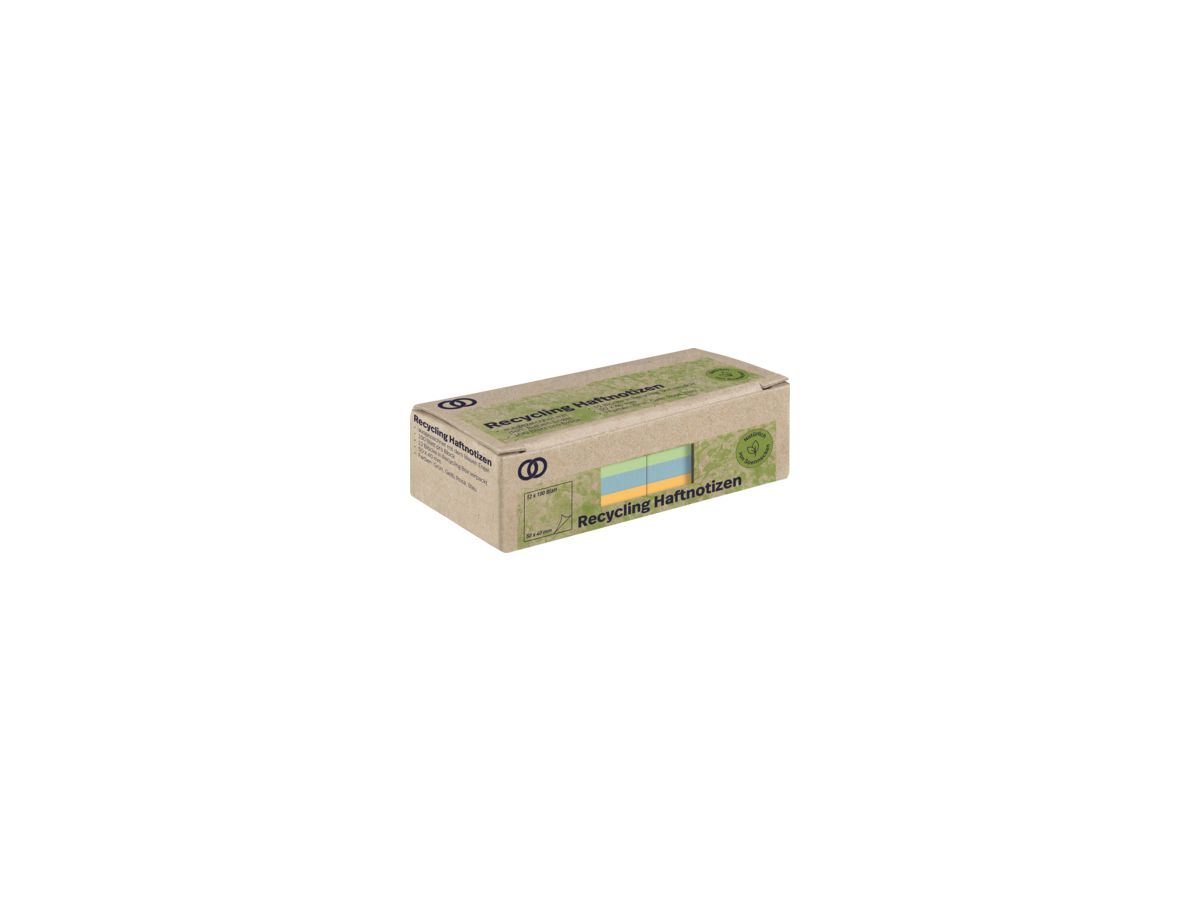 Soennecken Haftnotiz oeco 5867 RC 50x40mm 100Bl. sort. 12St.
