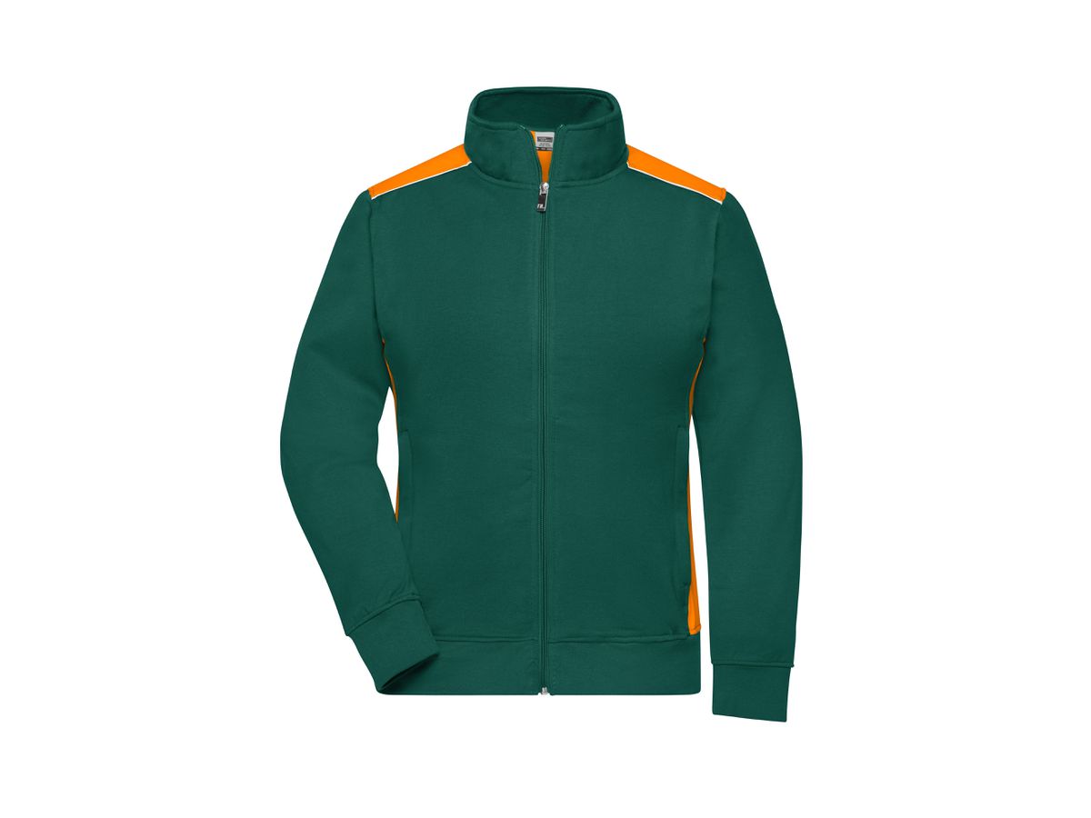 JN Damen Sweat-Jacke JN869 dark-green/orange, Größe XS